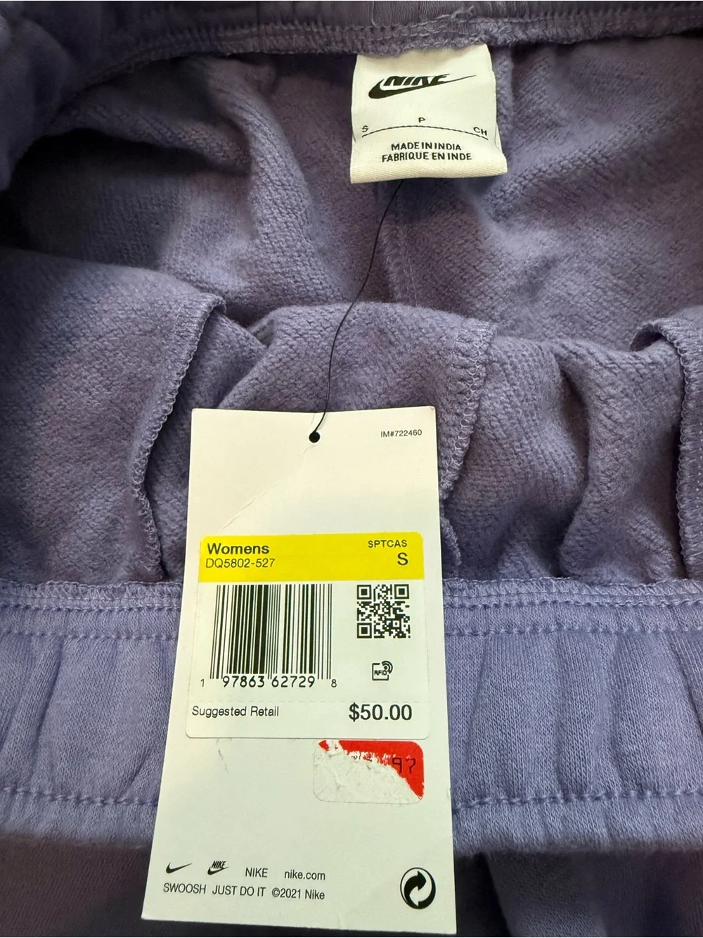 NWT Nike Women’s Club Dusty Amethyst & White Fleece Shorts